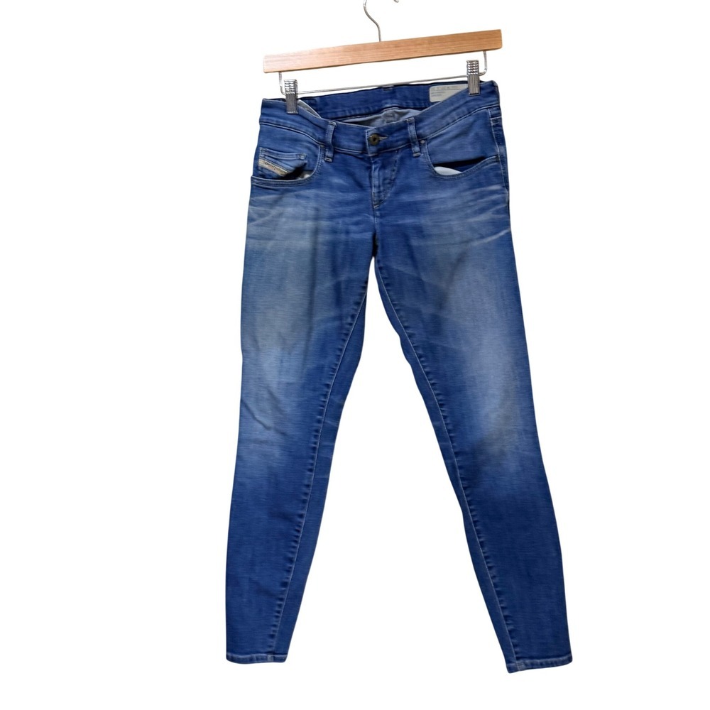 Diesel Grupee-Angle Super Slim Skinny Jeans Low Waist Blue Stretch W27 L32 R607N